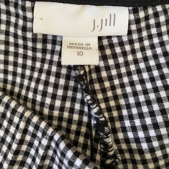 J. Jill Pants Black and White Check Gingham Elastic Waistband Women’s Size 10 - Picture 7 of 10